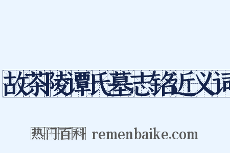 故茶陵谭氏墓志铭近义词是什么意思的图片